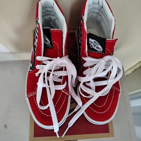 Vans Kids Size 13 Youth Red Sk8-Hi - Picture 4 of 7
